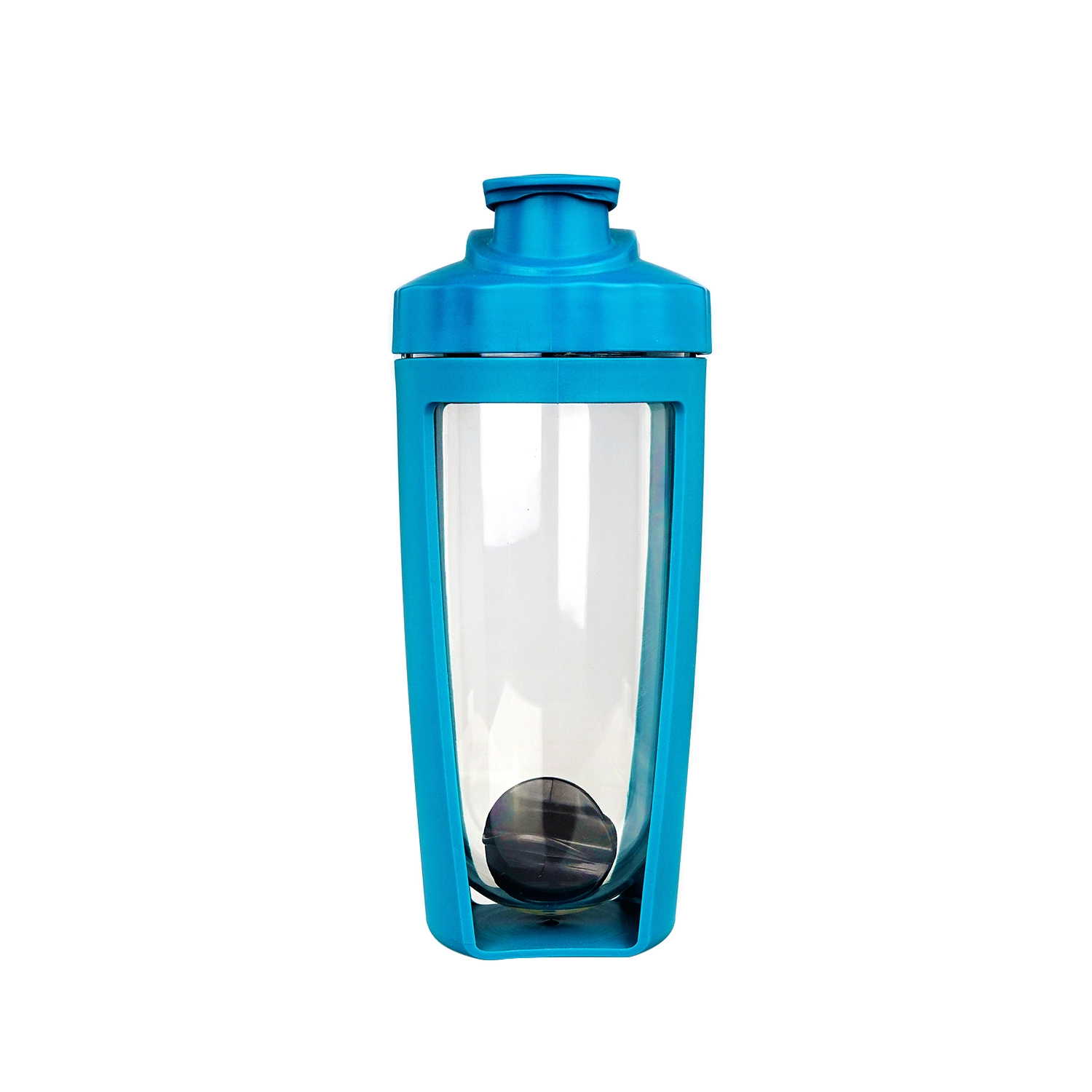 nouvelle bouteille shaker en plastique de 650 ml avec coque de protection pour poudre d'albumine